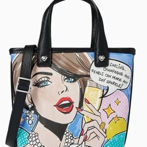 Brighton pop star mini bag. Pop Art Graphic Tote Bag - Black and Blue